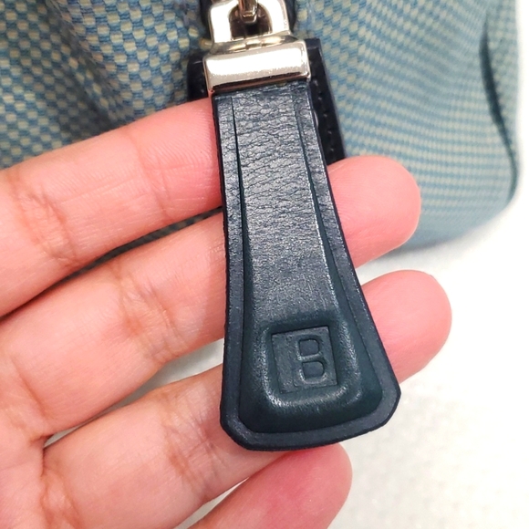 Bally small checkered bag Hand Bag Blue and White Canvas/Leather💙🤍 - Picture 13 of 17